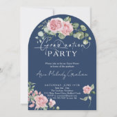 Invitation Script rose moderne roses de graduation photo (Devant)