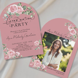 Invitation Script rose moderne roses de graduation photo