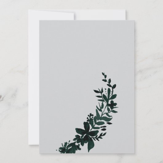 Invitation Script rose or floral vert gris bas mitzvah (Dos)