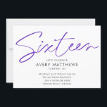 Invitation Script rose vif Moderne Doux 16 Anniversaire<br><div class="desc">Blush Pink Script Modern Sweet 16 Anniversaire Invitation de fête - Moderne,  tendance typographie de script rose vif avec tous les détails importants de la célébration. La photo de la fille d'anniversaire est au dos de l'invitation. Si chic.</div>