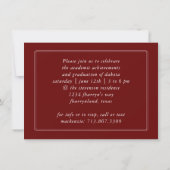 Invitation Script rouge diplômé | Crimson 2 Photo Keepsaké (Dos)