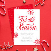 Invitation Script Rouge Moderne 'Tis Season Christmas Party