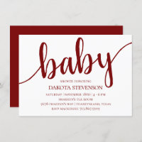 Script rouge simple | Baby shower aux cerises