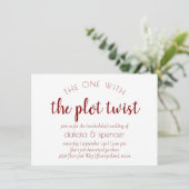 Invitation Script rouge simple | Un avec torsion Mariage (Debout devant)