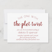 Invitation Script rouge simple | Un avec torsion Mariage (Devant)