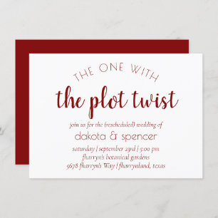 Invitation Script rouge simple   Un avec torsion Mariage