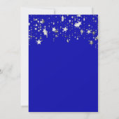 Invitation Script Royal blue silver stars mariage (Dos)