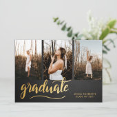 Invitation Script Rustic Graduate de Chalkboard| Collage phot (Debout devant)