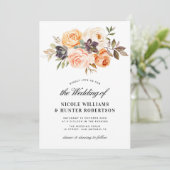 Invitation Script rustique automne mariage floral (Debout devant)