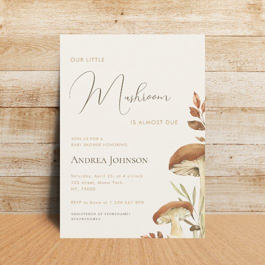 Invitation Script rustique Baby shower de forêt de petits cha