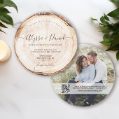 Invitation Script rustique élégant Coupe de bois Coupe de boi