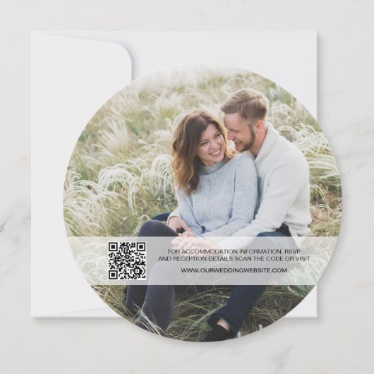 Invitation Script rustique élégant Coupe de bois Coupe de boi (Dos)