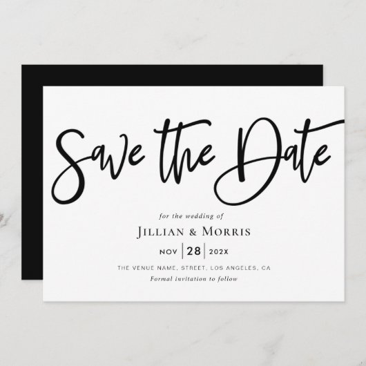 Invitation script rustique enregistrer l'invitation de date (Devant / Derrière)