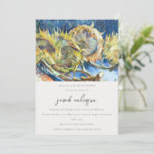 Invitation Script rustique Fête des mariées de tournesol jaun (Debout devant)