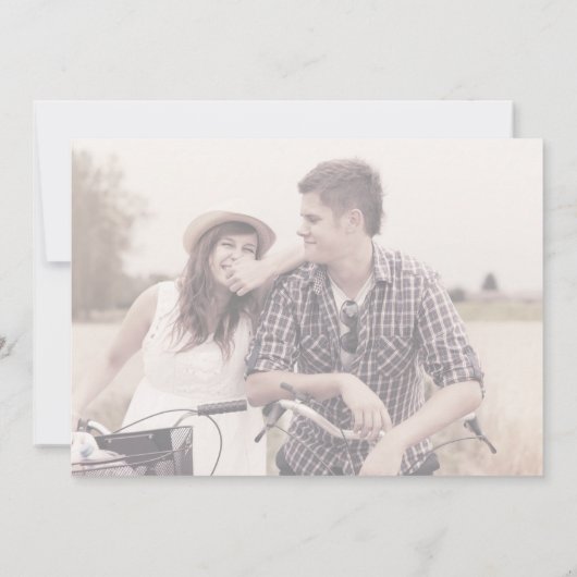 Invitation Script rustique | Mariage photo horizontal dégradé (Dos)