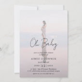 Invitation Script rustique Photo moderne Oh Baby shower (Devant)