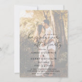 Invitation Script Rustique Photo Réception de mariage moderne (Devant)