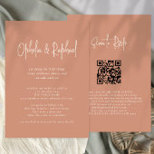 Invitation Script rustique QR Code Boho Terracotta mariage