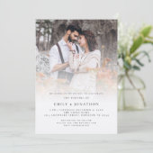 Invitation Script rustique QR Code photo superposition Mariag (Debout devant)