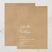 Invitation Script rustique simple Enregistrer la date (Devant / Derrière)