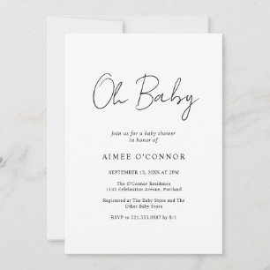 Invitation Script rustique simple et élégant Baby shower mode