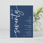 Invitation Script Seventy' 70th Birthday (Debout devant)