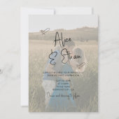 Invitation Script Signature Mariage de photos du coeur (Devant)