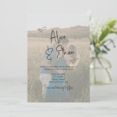 Invitation Script Signature Mariage de photos du coeur (Debout devant)