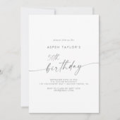 Invitation Script Silver moderne 50e anniversaire (Devant)