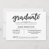 Invitation Script simple d'études supérieures Open House Grad (Devant)