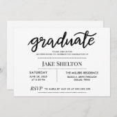 Invitation Script simple d'études supérieures Open House Grad (Devant / Derrière)