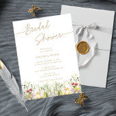 Invitation Script simple en Fête des mariées florale élégante