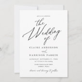 Invitation Script simple et élégant Le Mariage des détails (Devant)