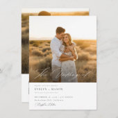 Invitation Script simple et élégant QR Code photo Mariage bud (Devant / Derrière)