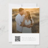 Invitation Script simple et élégant QR Code photo Mariage bud (Dos)