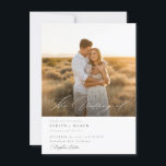 Invitation Script simple et élégant QR Code photo Mariage bud<br><div class="desc">Bienvenue à vos invités dans une célébration romantique avec notre "Simple Elegant Script QR Code Photo Budget Faire-part de mariage" Ce design combine magnifiquement un cadre rustique étonnant avec une touche boho moderne, accentué par la calligraphie simple et un code QR pratique pour un accès facile aux détails de l'événement....</div>
