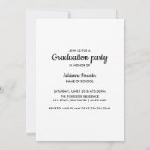Invitation Script simple minimaliste pour diplômés| Quatre ph (Dos)