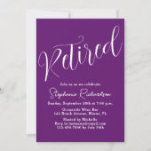 Invitation Script Simple Moderne Automne Purple Retraite (Devant)