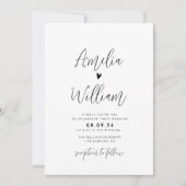 Invitation script simple tout en un seul mariage de code QR (Devant)
