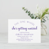 Invitation Script simple violet | Une Où Elle Se Marie (Debout devant)