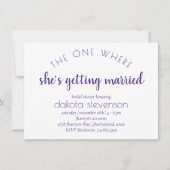 Invitation Script simple violet | Une Où Elle Se Marie (Devant)