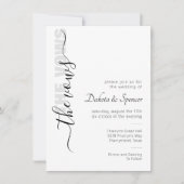 Invitation Script simple | Vows Mariages minimaux modernes In (Devant)
