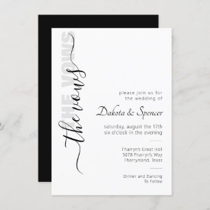 Invitation Script simple Vows Mariages minimaux modernes In