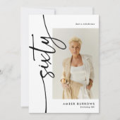 Invitation Script Sixty 4 Collage de photos 60e anniversaire (Devant)