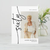 Invitation Script Sixty 4 Collage de photos 60e anniversaire (Debout devant)