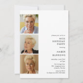 Invitation Script Sixty 4 Collage de photos 60e anniversaire (Dos)