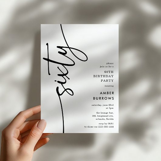 Invitation Script Sixty' 60th Birthday