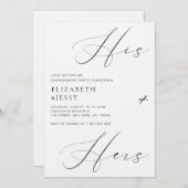 Invitation Script Son + Hers Couples Show Engagement Party (Devant / Derrière)