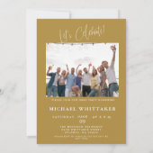 Invitation Script tendance 2-Photo Gold Grad Party 2024 (Dos)