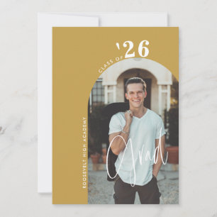 Invitation Script tendance 2-Photo Gold Grad Party 2024